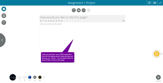 Adding Project Page Text